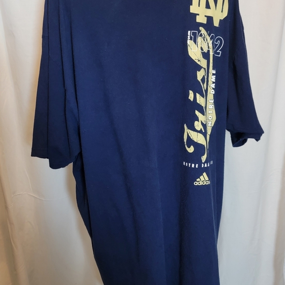 Adidas Notre Dame Navy Blue Men's Shirt - Picture 1 of 4